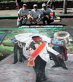 Cheryl, David and Wayne with the finished artwork