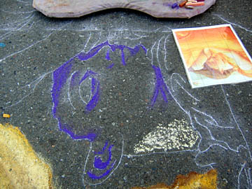 Purple shading on the face