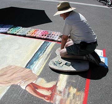 Wayne draws the ocean