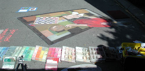 The painting from the side