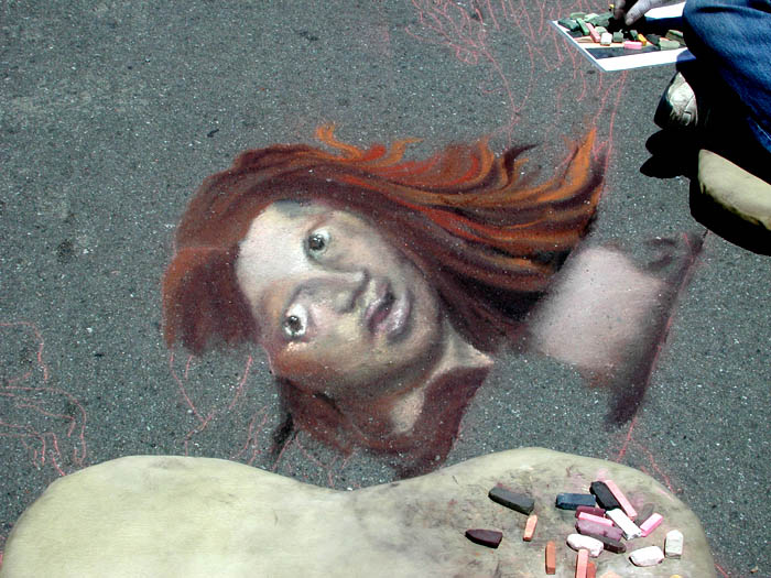 Daphne's face with hair