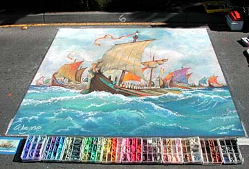 Completed painting viewed from the stepstool