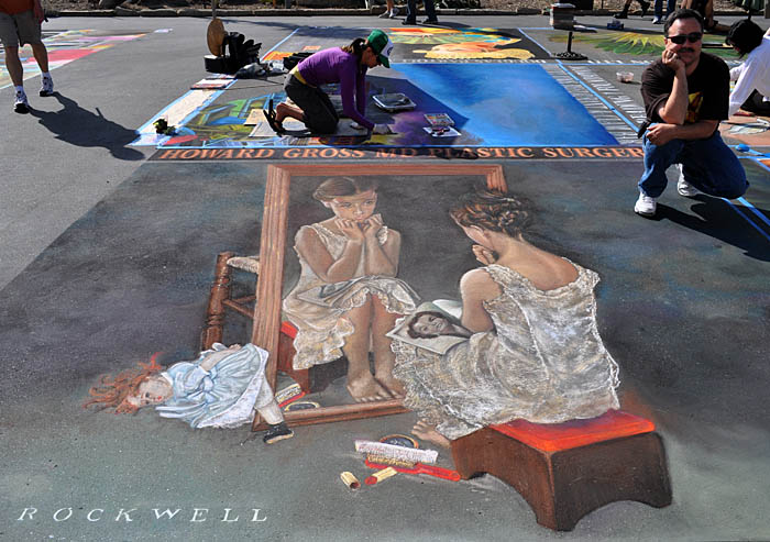 Wayne poses with the completed square