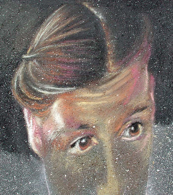 Starting painting the reflected girl