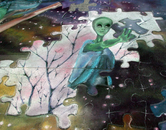 Closeup of the alien