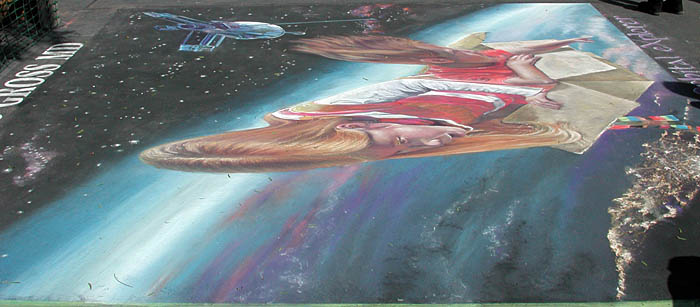 View from the left side of the painting