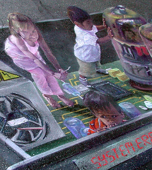 Close up of the finished painting center